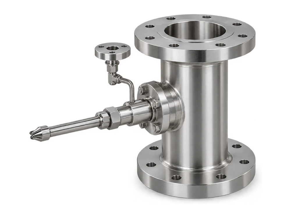 Stainless-steel desuperheater spool with a spray-water nozzle assembly
